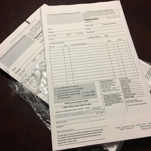 Tupperware order forms